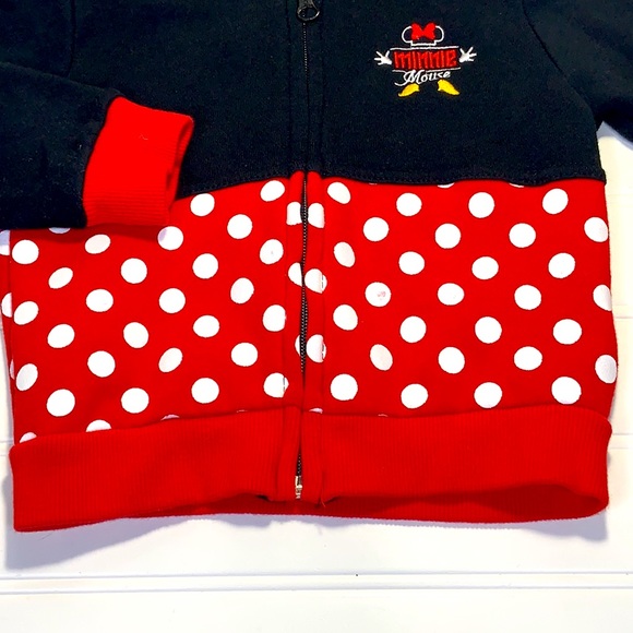 Disney Parks Exclusive Minnie Mouse Hoodie Sweatshirt Jacket Size 18 Months - Picture 5 of 11